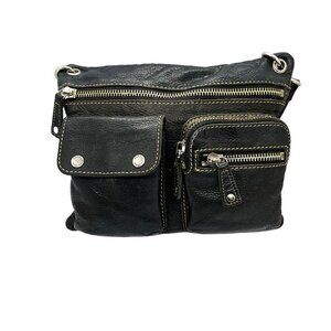 Fossil Black Leather Crossbody